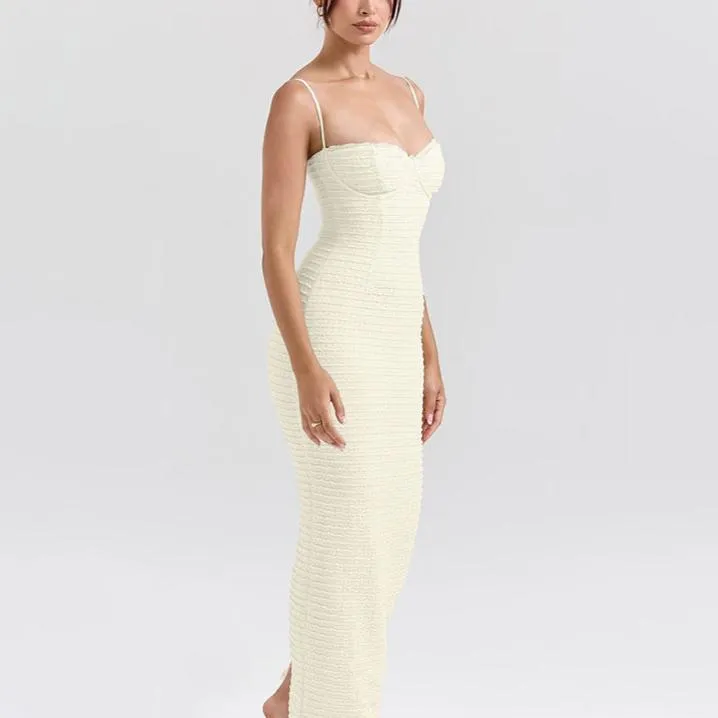 Textured Bodycon Maxi Dress