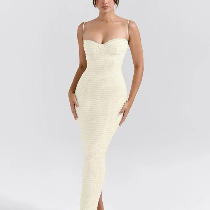 Textured Bodycon Maxi Dress