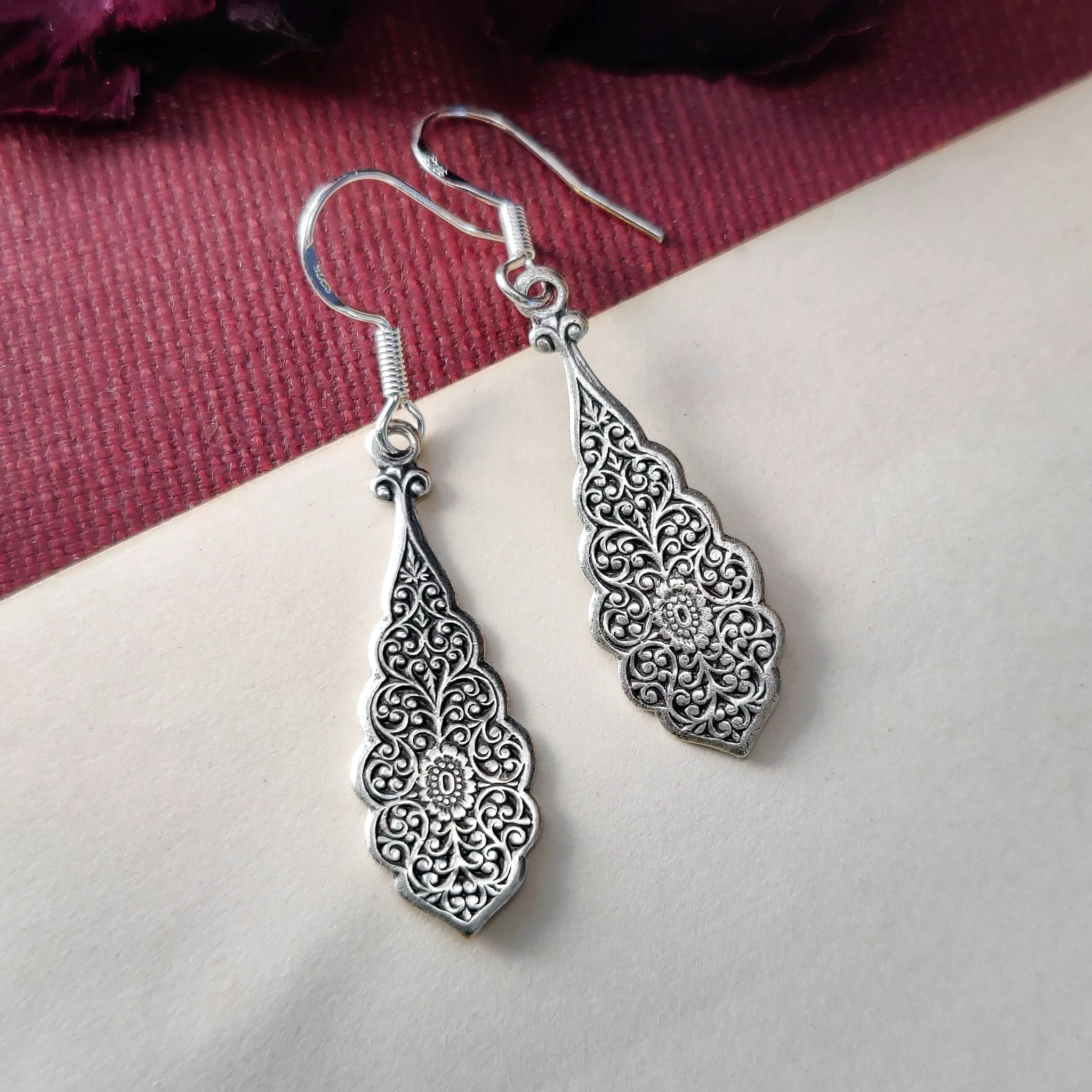 The Medieval Garden Earrings in Antiqued Silver or Brass