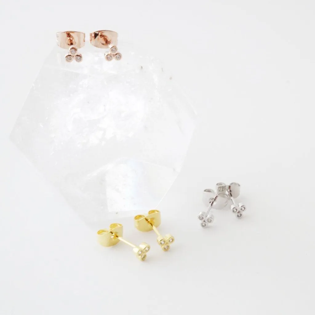 Trinity Crystal Stud Earrings