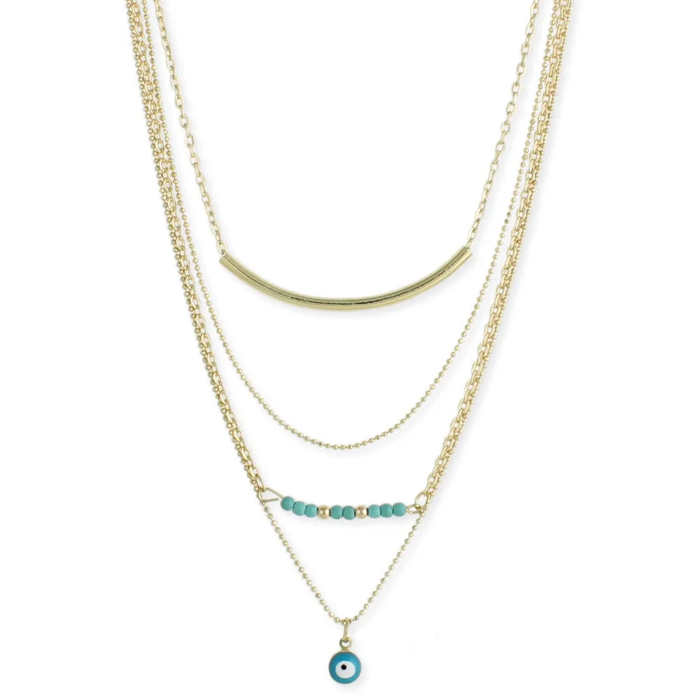 Turquoise Gold Layer Necklace