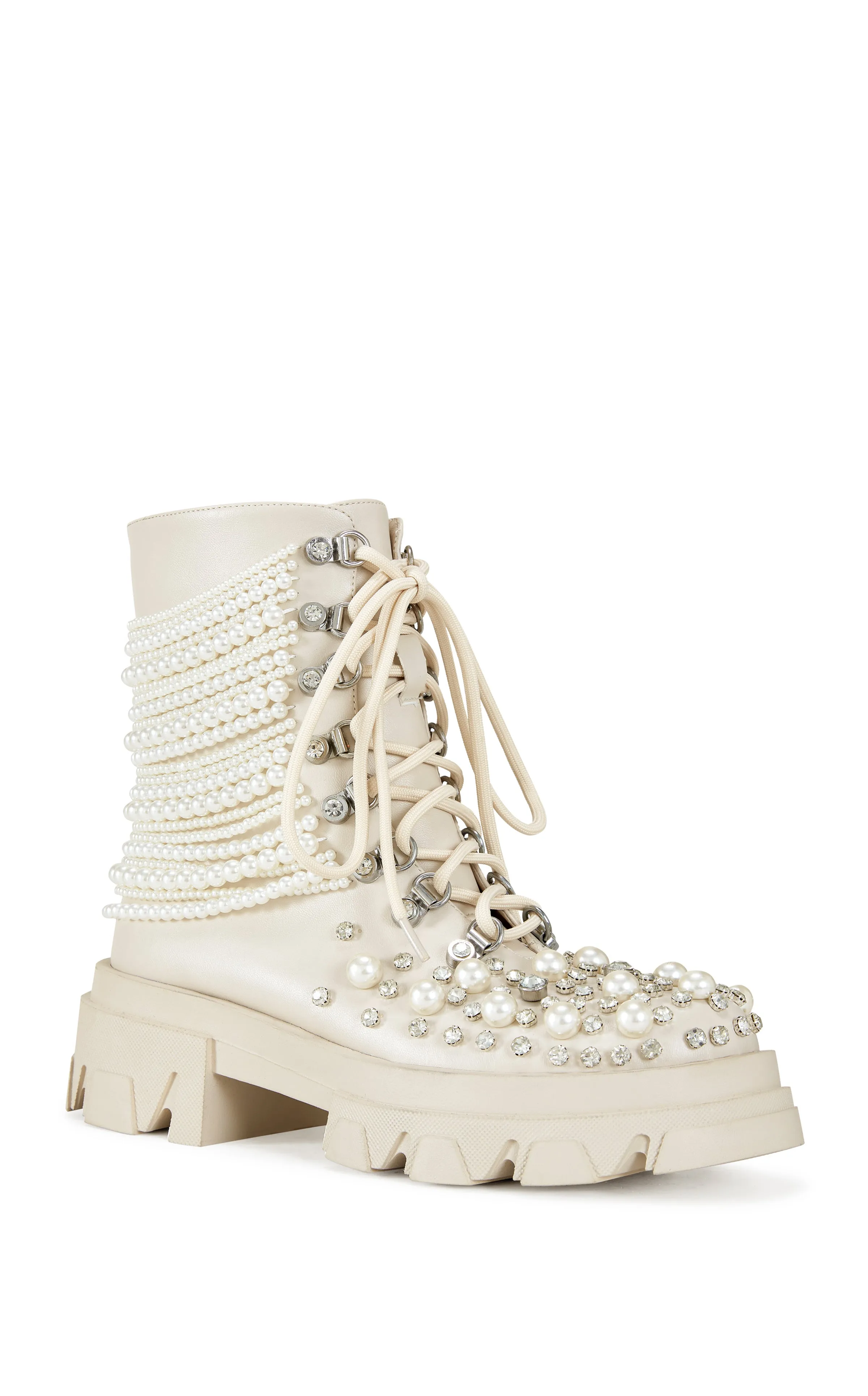 TWINKLEY-BONE PEARL COMBAT BOOTIE