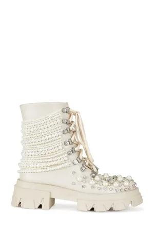 TWINKLEY-BONE PEARL COMBAT BOOTIE