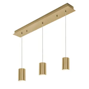 Tyke 36 in. 3 Lights Pendant Light Satin Brass Finish