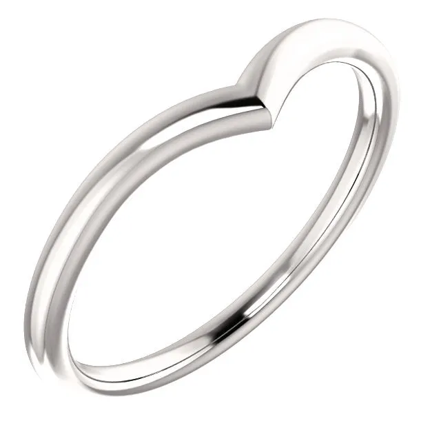 V Contour Wedding Band - Women's Plain V Shaped Curved Wedding Band