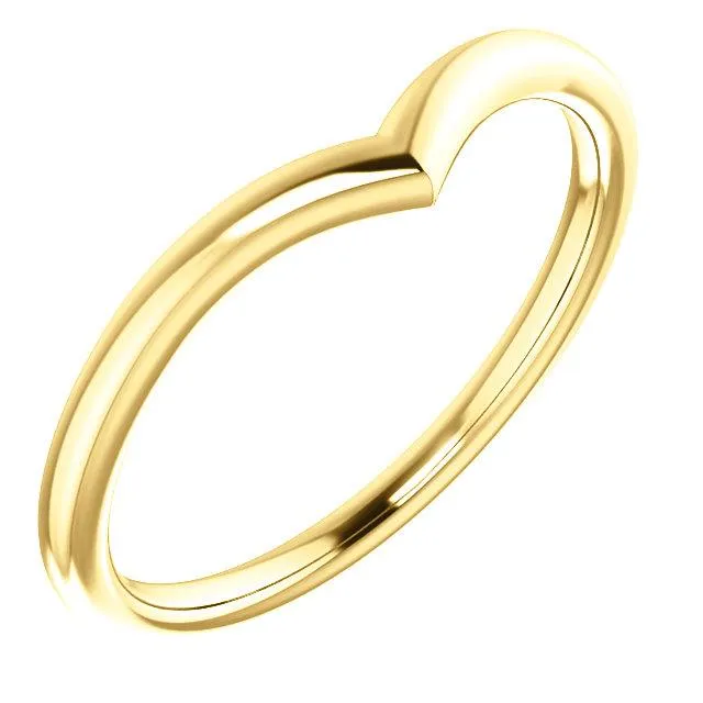 V Contour Wedding Band - Women's Plain V Shaped Curved Wedding Band