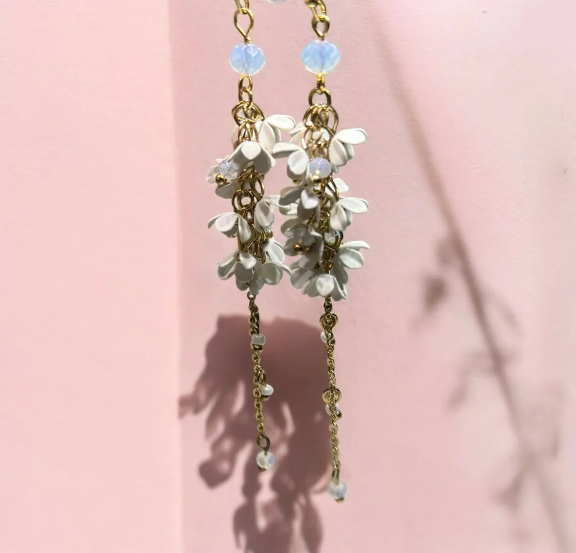 Whimsical - Mini flower earrings | dangle petals floral earrings | bridal party wedding earring