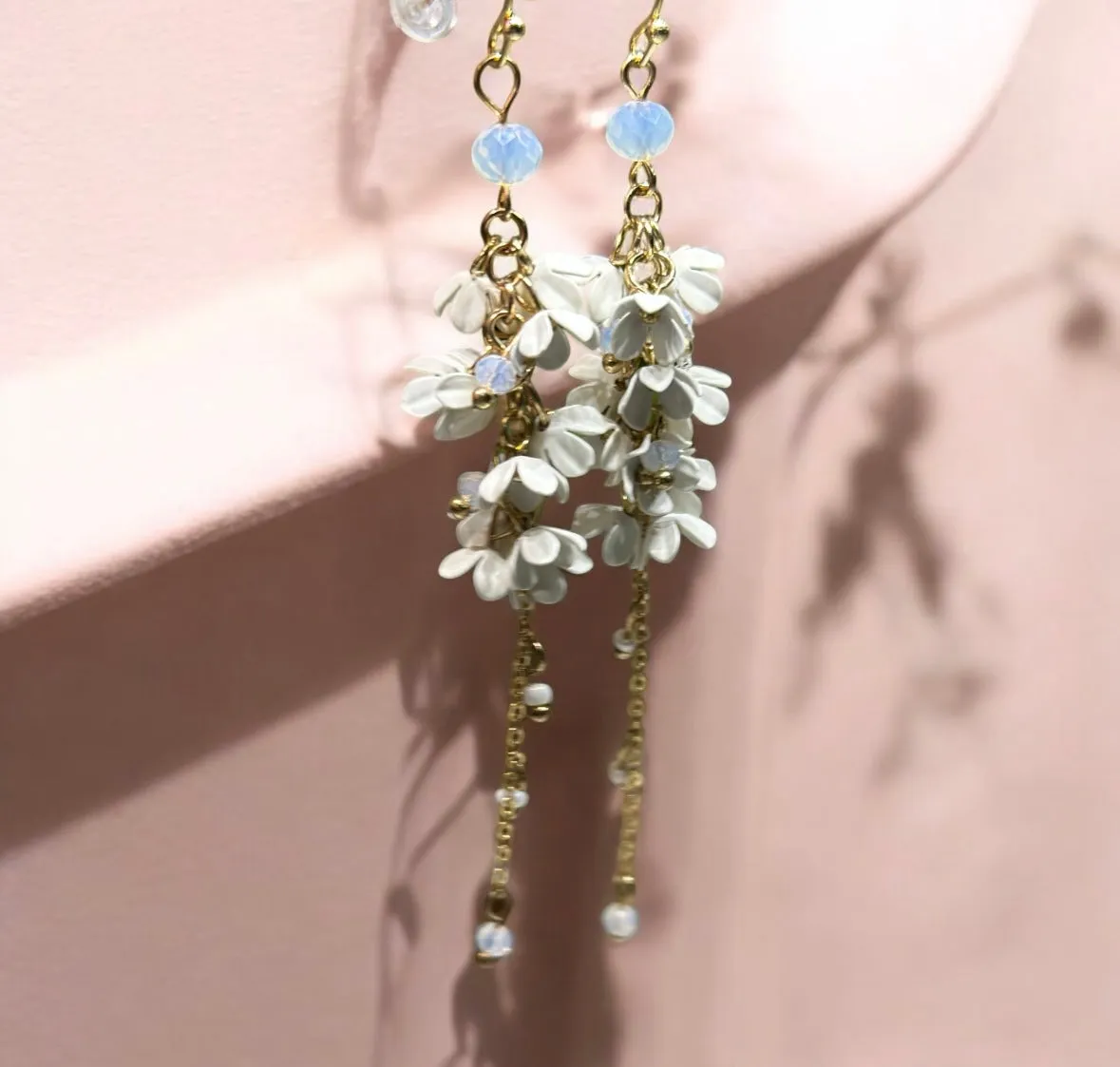 Whimsical - Mini flower earrings | dangle petals floral earrings | bridal party wedding earring