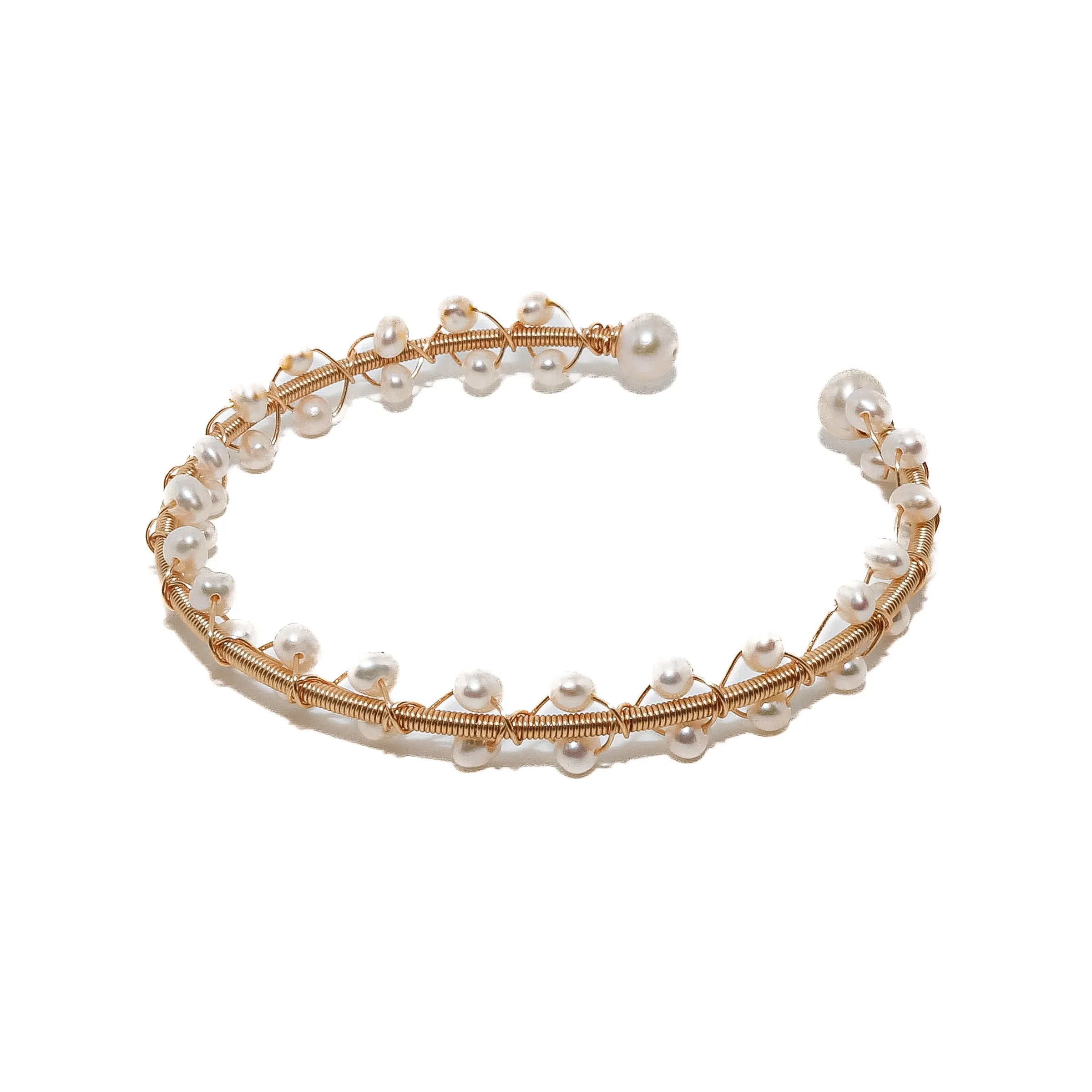 White Pearl Garland Cuff Bracelet