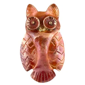 Wide Eyed Copper Owl Pendant