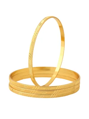 Yellow Chimes Bangles for Women Gold Toned Set of 4 Pcs Dialy Wear Bangles for Women and Girls