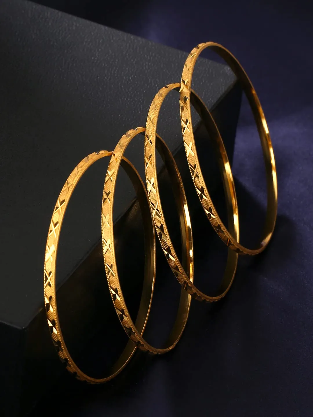 Yellow Chimes Bangles for Women Gold Toned Set of 8 Pcs Dialy Wear Bangles for Women and Girls